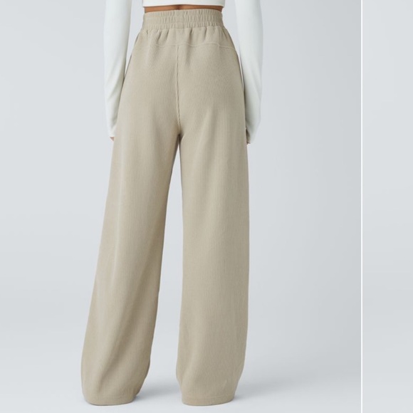 Halara High Waisted Side Pocket Straight Leg Mop Corduroy Casual Pants - Picture 2 of 8